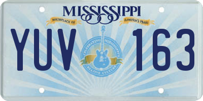 MS license plate YUV163