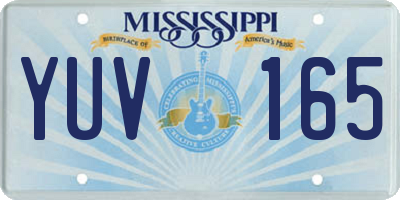 MS license plate YUV165