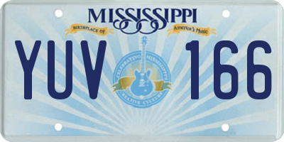 MS license plate YUV166