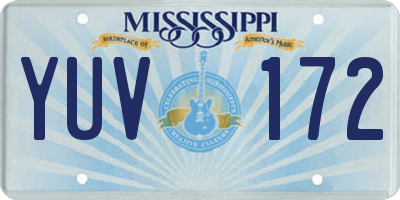 MS license plate YUV172