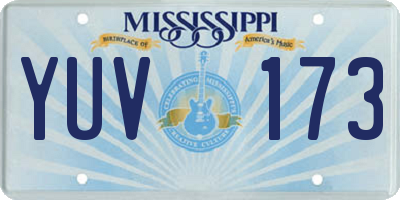 MS license plate YUV173