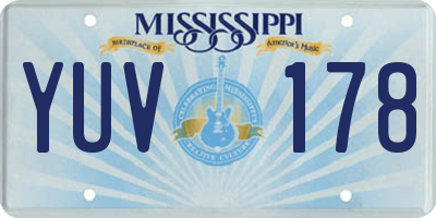 MS license plate YUV178