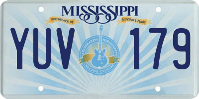 MS license plate YUV179