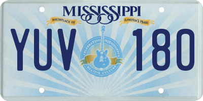 MS license plate YUV180