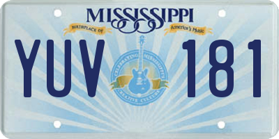 MS license plate YUV181