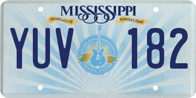 MS license plate YUV182