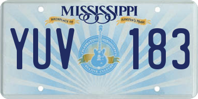 MS license plate YUV183