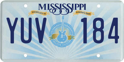 MS license plate YUV184