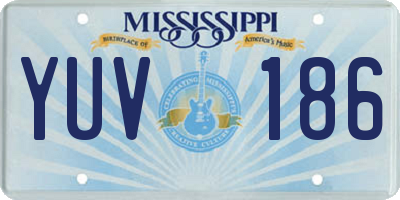 MS license plate YUV186