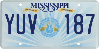 MS license plate YUV187