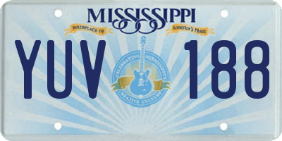 MS license plate YUV188