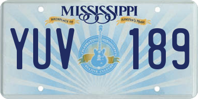 MS license plate YUV189