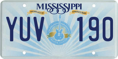 MS license plate YUV190