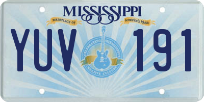 MS license plate YUV191