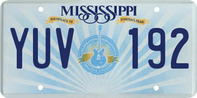 MS license plate YUV192