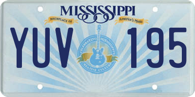 MS license plate YUV195