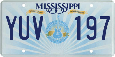 MS license plate YUV197