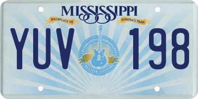 MS license plate YUV198