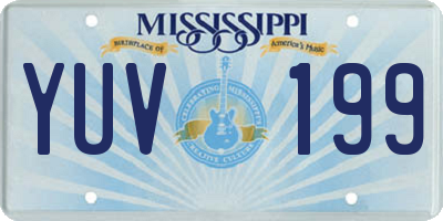 MS license plate YUV199
