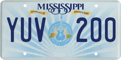 MS license plate YUV200