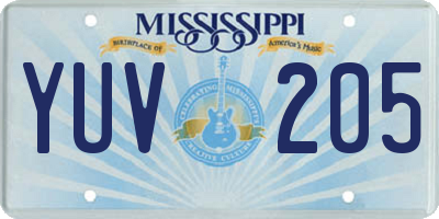 MS license plate YUV205