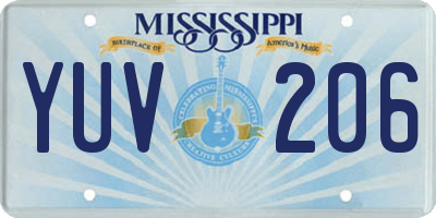 MS license plate YUV206