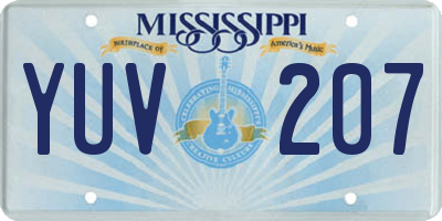 MS license plate YUV207