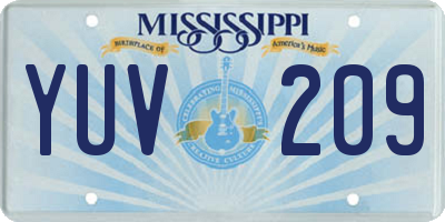 MS license plate YUV209