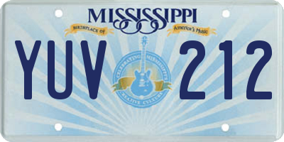 MS license plate YUV212
