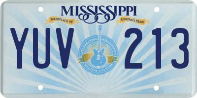 MS license plate YUV213