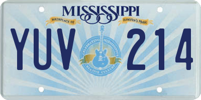MS license plate YUV214