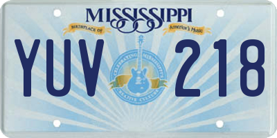 MS license plate YUV218