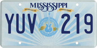 MS license plate YUV219
