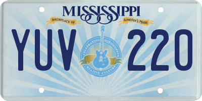 MS license plate YUV220