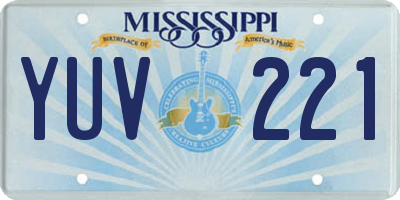 MS license plate YUV221