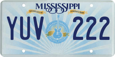 MS license plate YUV222