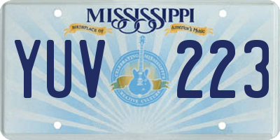 MS license plate YUV223