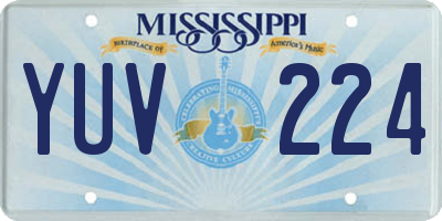 MS license plate YUV224