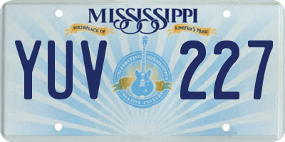 MS license plate YUV227