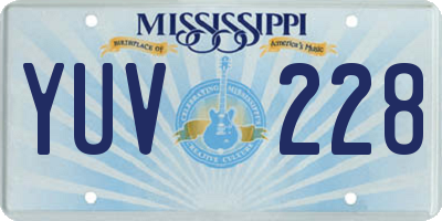 MS license plate YUV228