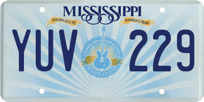 MS license plate YUV229
