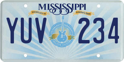 MS license plate YUV234