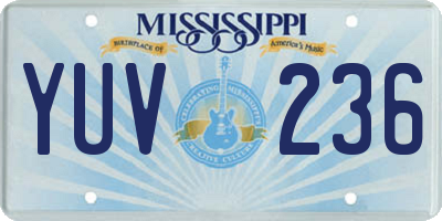 MS license plate YUV236
