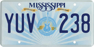 MS license plate YUV238