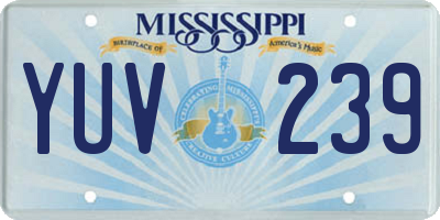 MS license plate YUV239