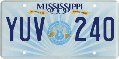 MS license plate YUV240