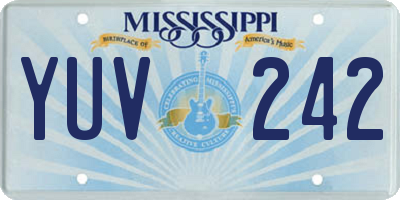 MS license plate YUV242