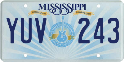 MS license plate YUV243