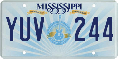 MS license plate YUV244