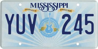 MS license plate YUV245